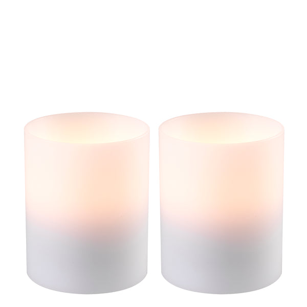 Artificial Candle Deep Ø 10 X H. 12 cm Set Of 2