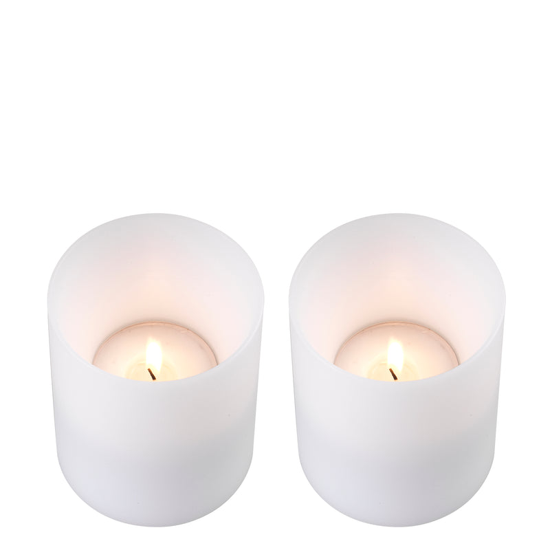 Artificial Candle Deep Ø 10 X H. 12 cm Set Of 2