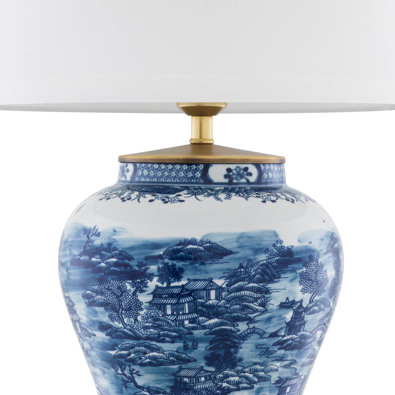 Table Lamp Chinese Blue