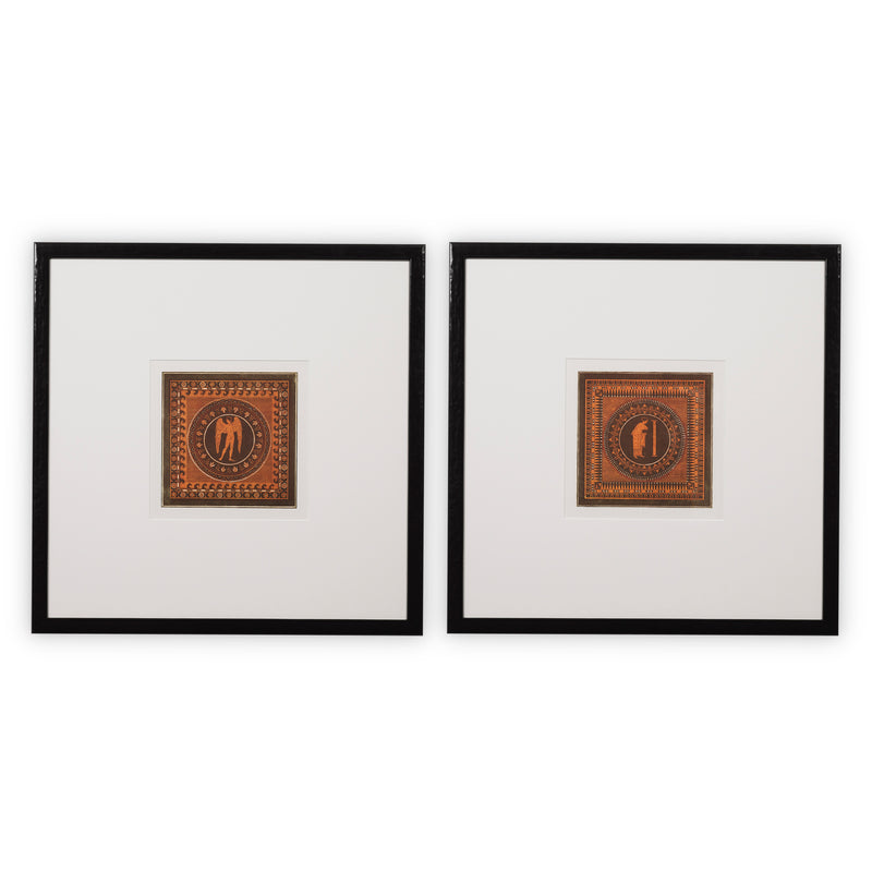 Print Antique by William Hamilton Vases set of 2
